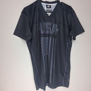 Greater Half Womens Black And Gray Patriotic Jersey Short Sleeve 2nd Amendment